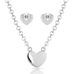 Montana Silversmiths Hidden Lake Glacial Pools Necklace And Earrings Jewelry Set