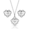 Montana Silversmiths Heart Burst Necklace And Earrings Jewelry Set